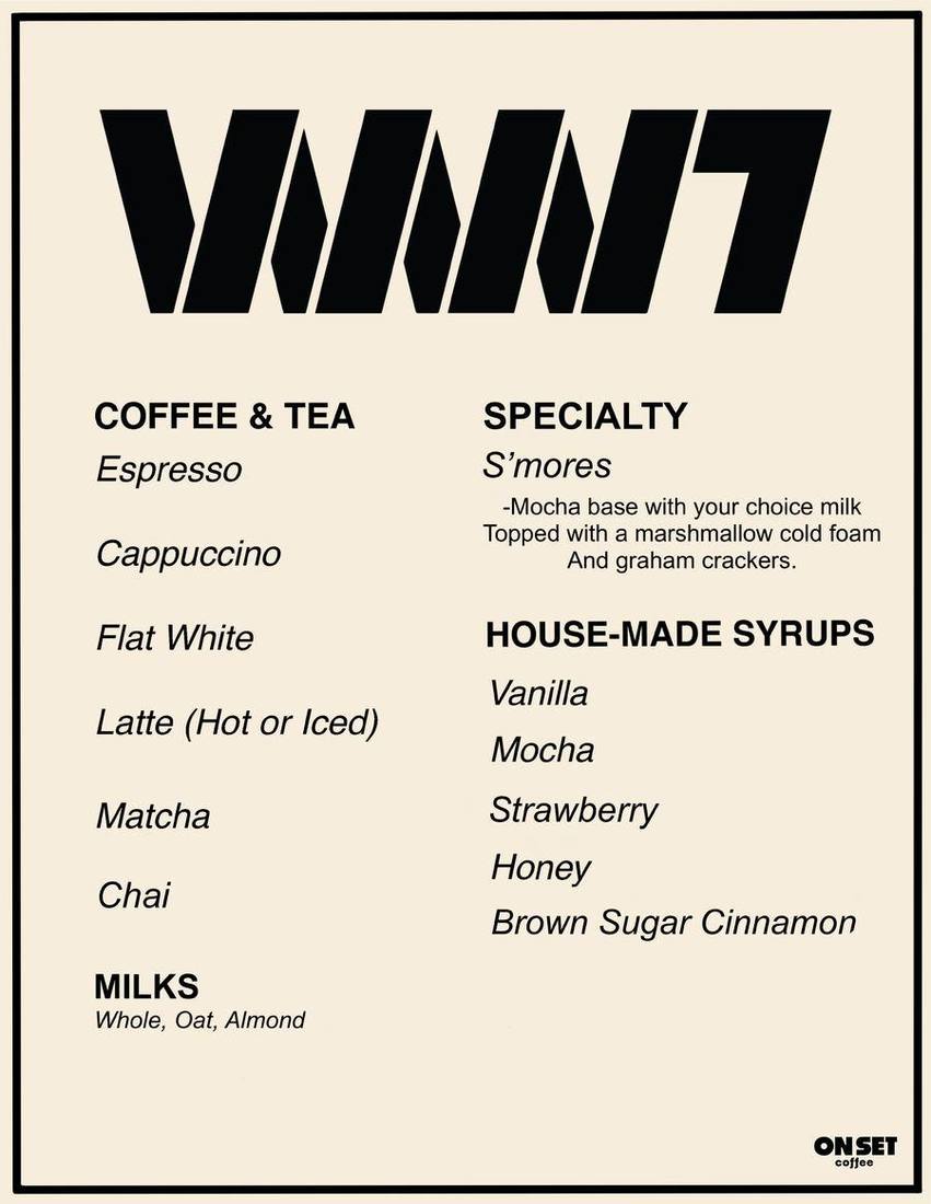 Custom menu for VVVL Production
